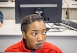 Photo of Student in computer science class.