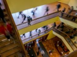 Photo of main stairs in University Hall.