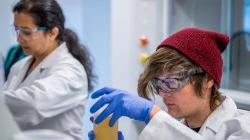 students working in biochemistry lab